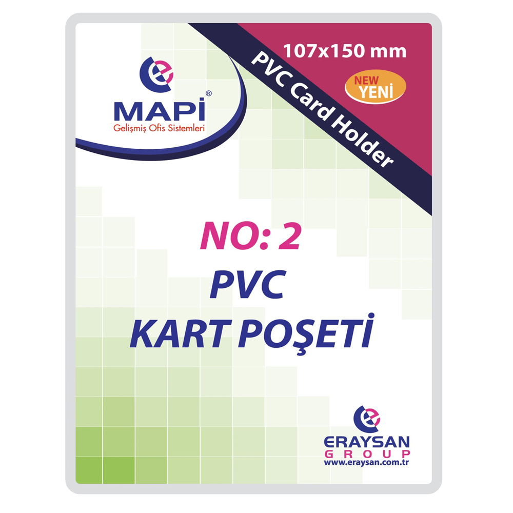 Mapi Kart Poşeti Dikey PVC NO:2 107x150 Şeffaf 910 10 36
