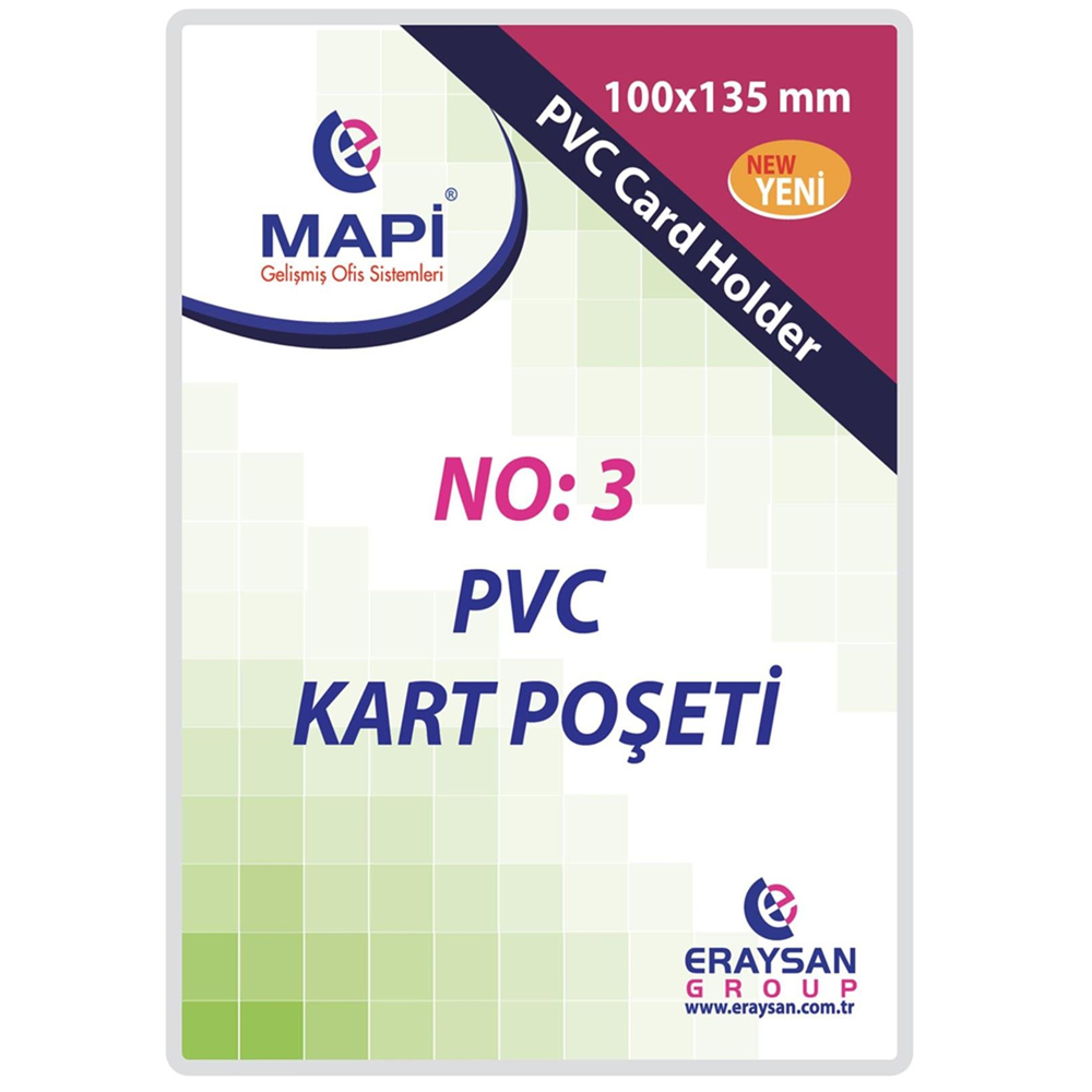 Mapi Kart Poşeti Dikey PVC NO:3 100x135 Şeffaf 910 10 37