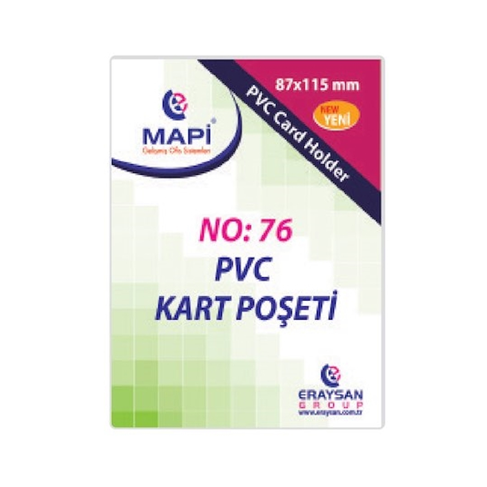 Mapi Kart Poşeti Dikey PVC NO:76 87x115 Şeffaf 910 10 39