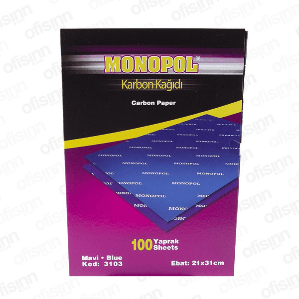 Monopol Karbon Kağıdı 100 LÜ A4 Mavi 3103