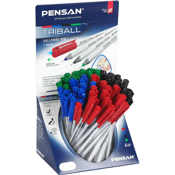 Pensan Tükenmez Kalem Triball 1.0 MM Bilye Uç MSKY 60 LI Stand 1003