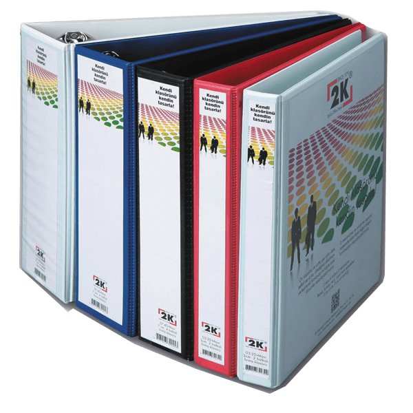2K Sunum Klasörü Cepli 2 Halkalı 90 MM Beyaz 09-2D-B