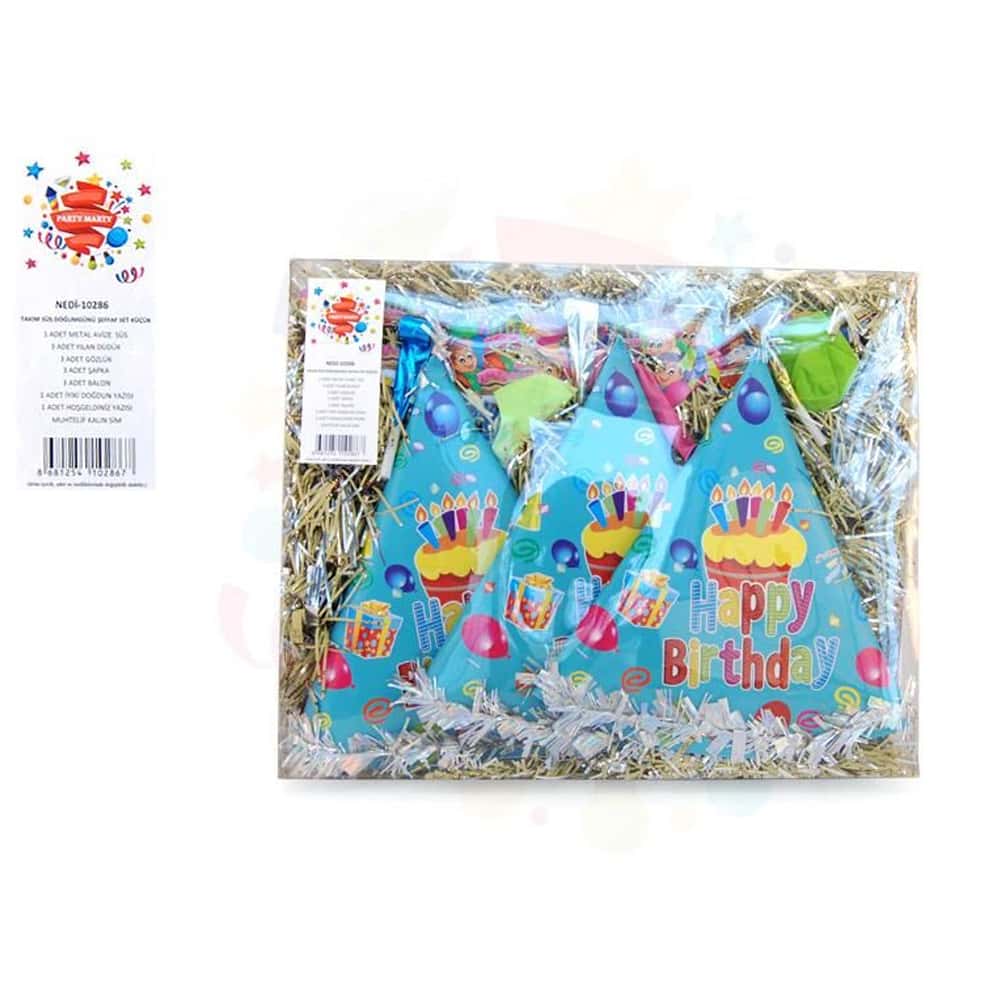 Nedi Paket Süs Takım Doğum Günü Şeffaf Kutulu Küçük Set 10286