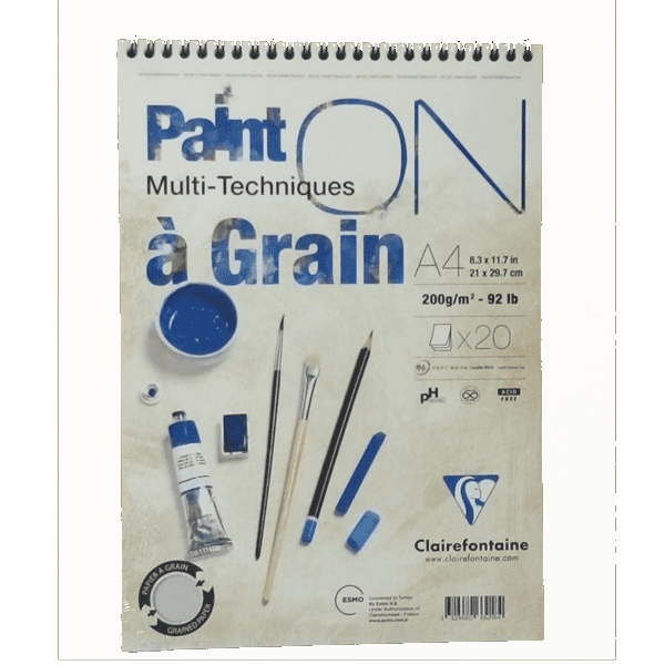 Claırefontaıne Resim Defteri Paınt-On A Graın Çizim Blok Üstten Spiralli 20 YP A4 200 GR PD 966218