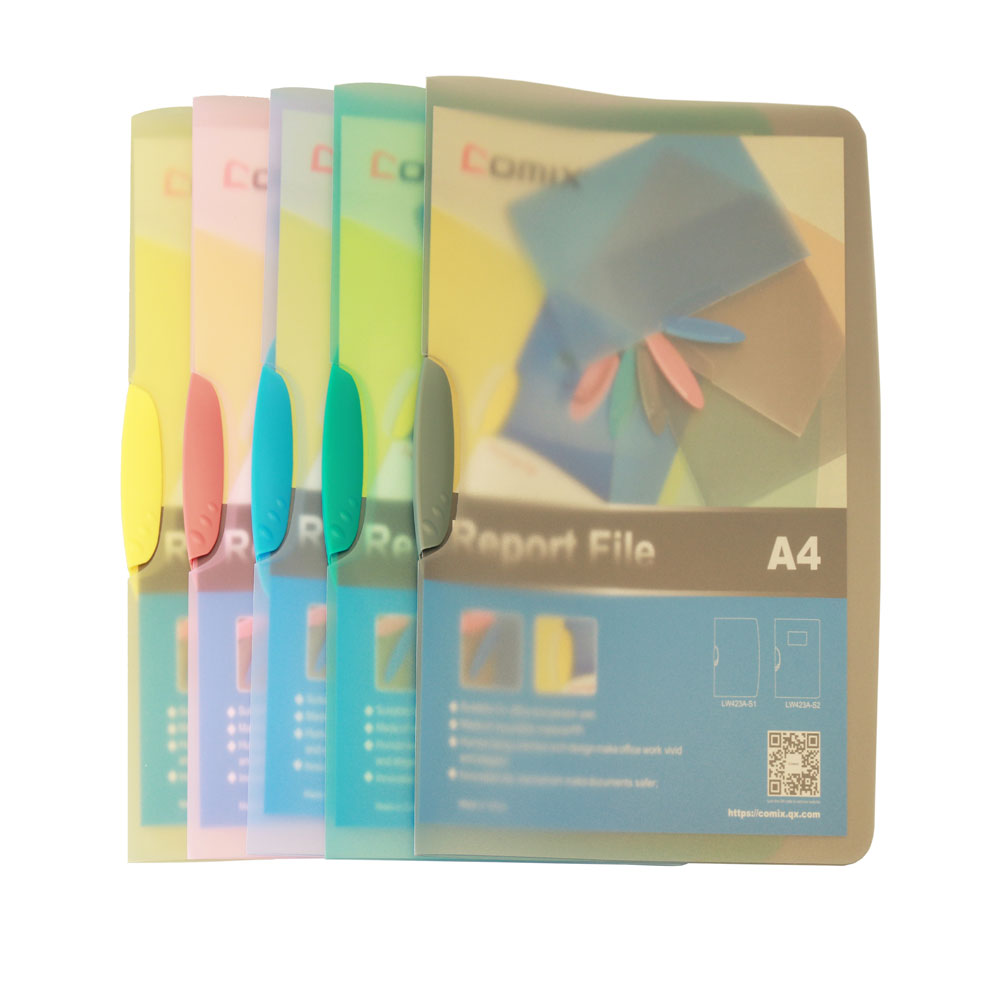 Comix Sıkıştırmalı Dosya Ortadan Klipsli 23x31 Şeffaf Renkler LW423A-S1