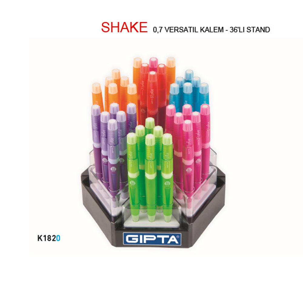 Gıpta Versatil Kalem Shake 0.7 MM ( 36 Li Stand ) 6 Renk K1820