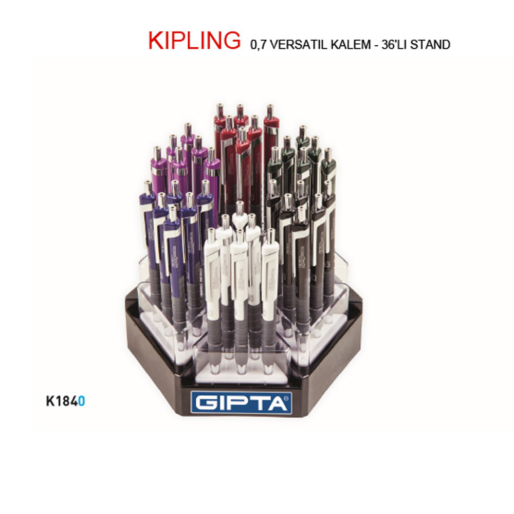 Gıpta Versatil Kalem Kıplıng 0.7 MM ( 36 Li Stand ) 6 Renk K1840