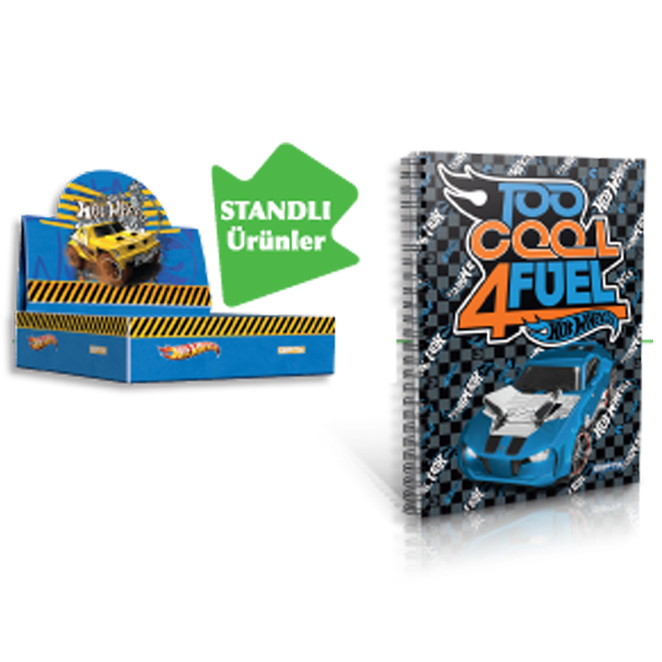 Gıpta Not Defteri Spiralli Karton Kapak ( 36 Lı Stand ) A6 Hot Wheels 5395