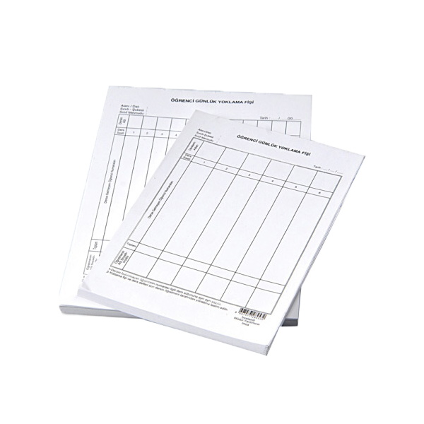 Gülpaş Öğrenci Yoklama Fişi 10 Derslik 100 Lü