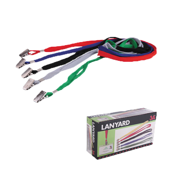 3A Kart Askı İpi Metal Klipsli Mavi 854