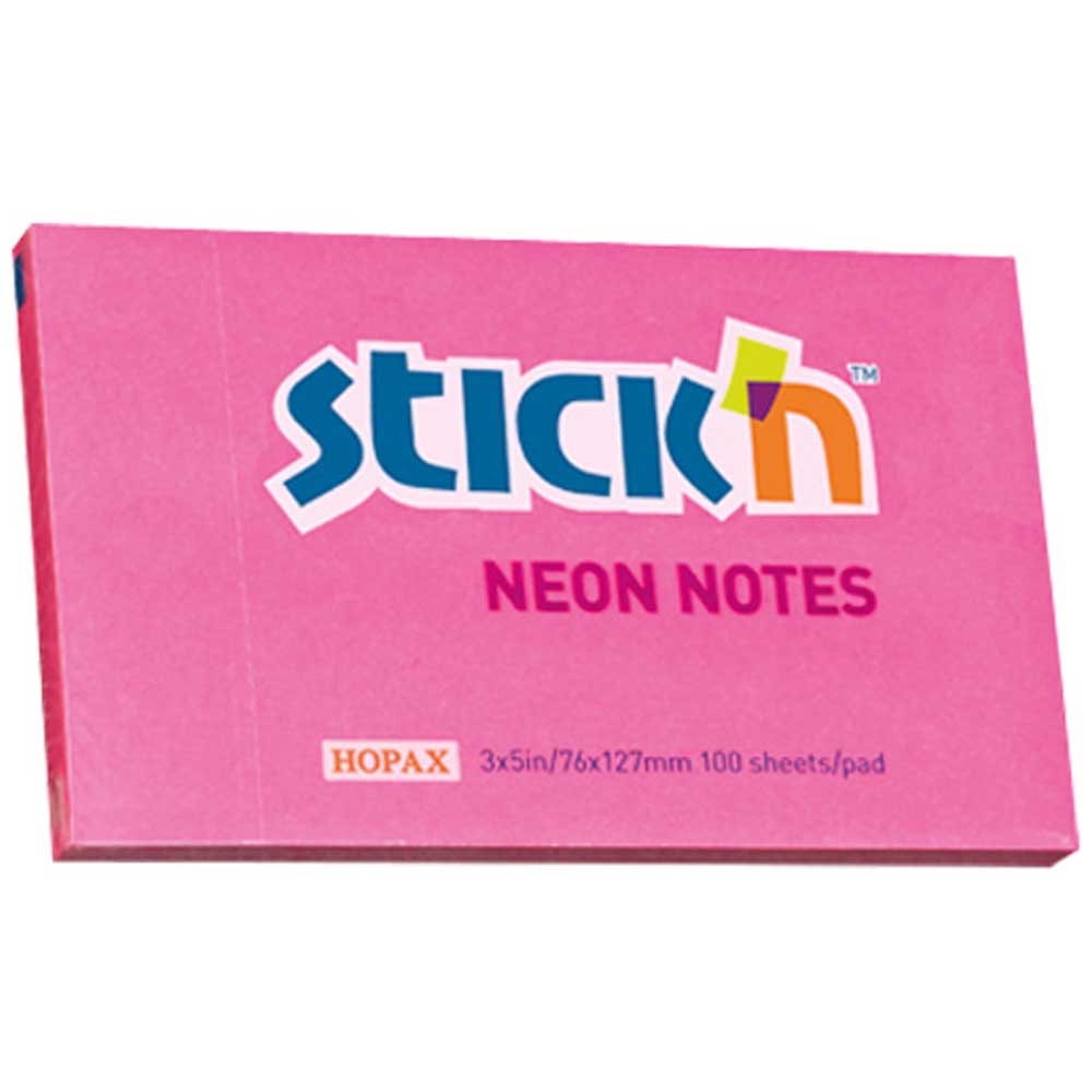 Hopax Stıckn Yapışkanlı Not Kağıdı 76x127 Neon  HE21169