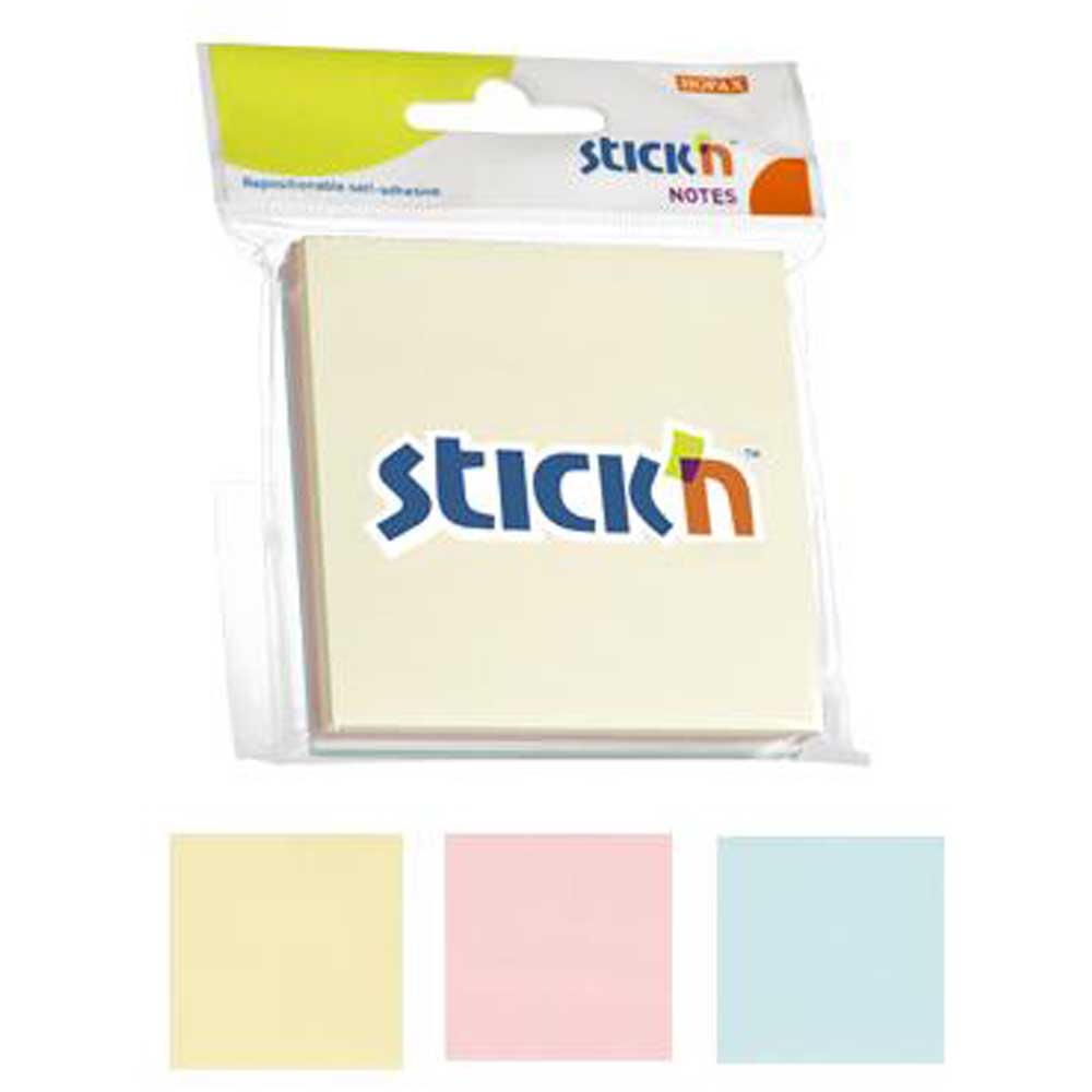 Hopax Stıckn Yapışkanlı Not Kağıdı 3 Blok 150 YP 76x76 3 Pastel Renk 21092