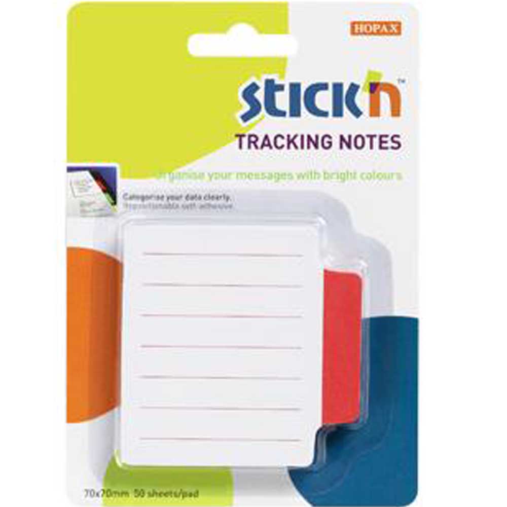 Hopax Stıckn Yapışkanlı Not Kağıdı Çizgili 50 YP 70x70 Beyaz Kırmızı 21483