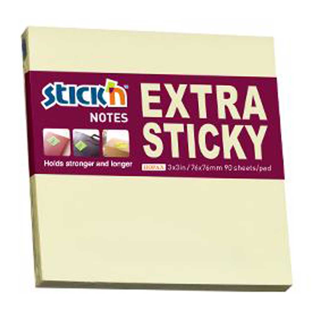 Hopax Stıckn Yapışkanlı Not Kağıdı Extra 90 YP 76x76 Pastel Sarı HE21660