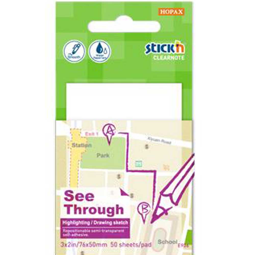 Hopax Stıckn Yapışkanlı Not Kağıdı Yarı Saydam 50 YP 76x51 Beyaz 21708