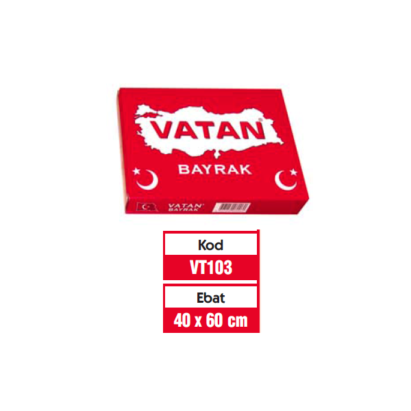 Vatan Türk Bayrağı Polyester 40x60 VT103