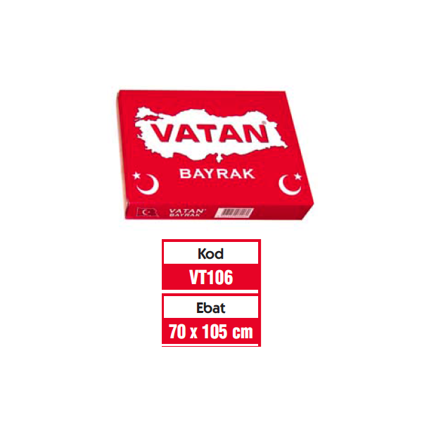 Vatan Türk Bayrağı Polyester 70x105 VT106