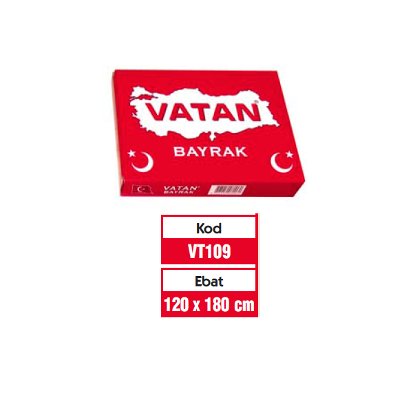 Vatan Türk Bayrağı Polyester 120x180 VT109