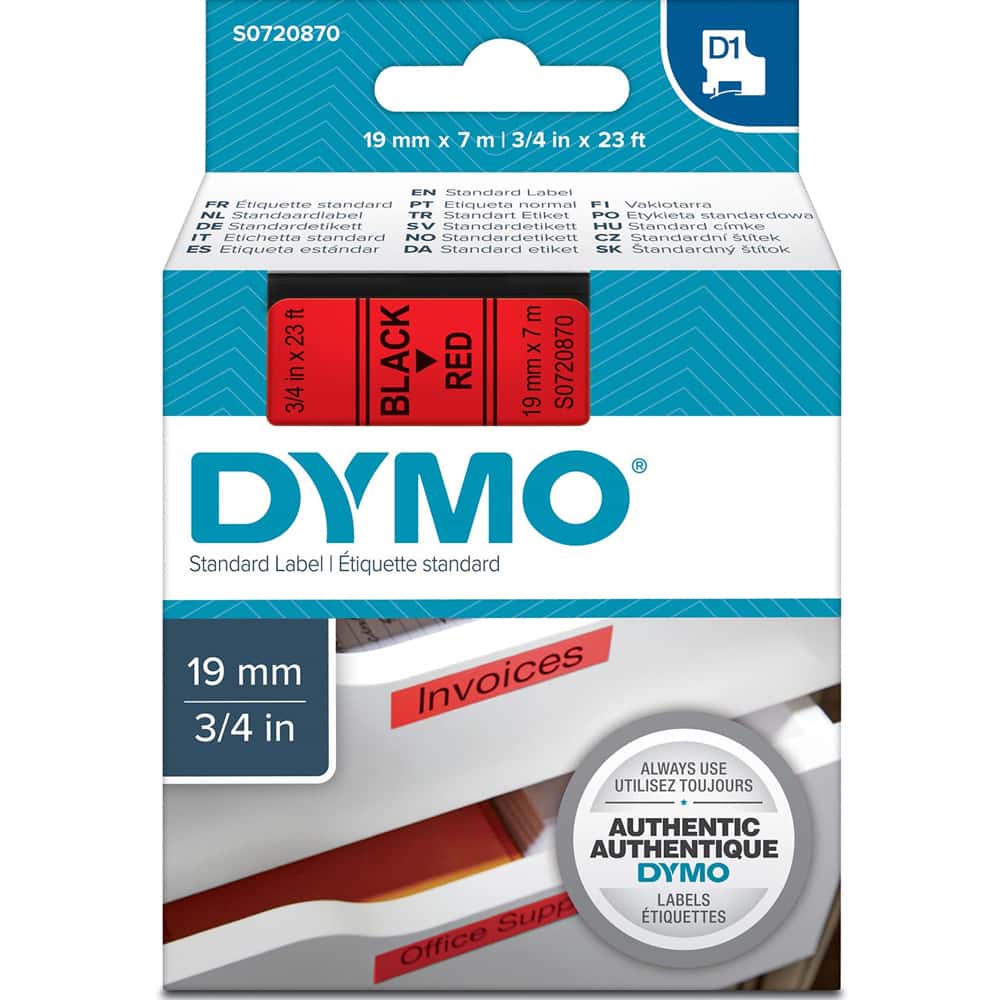 Dymo D1 Şerit 19 MMx7mt Kırmızı/ Siyah 45807