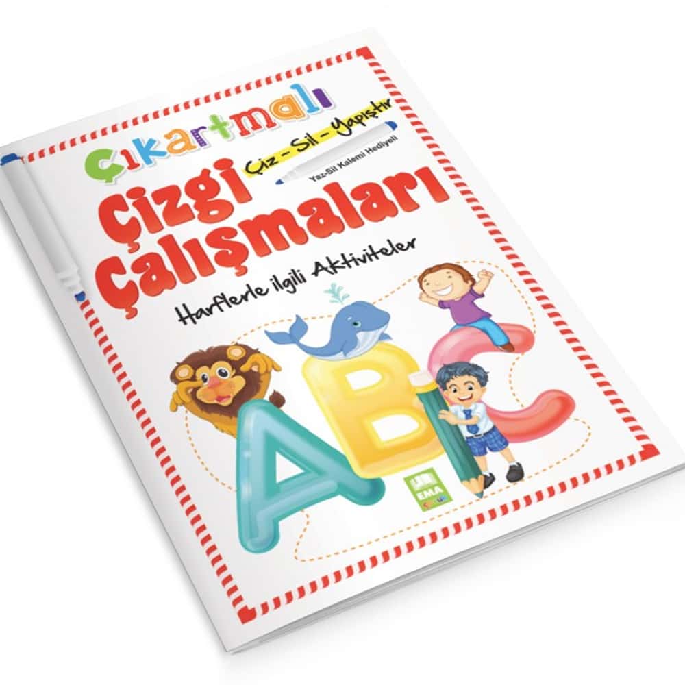 Ema Çıkartmalı Çizgi Çalışm.-Harfler/Emaçocuk