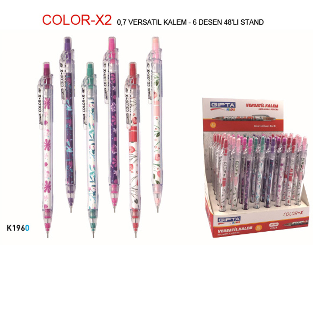 Gıpta Versatil Kalem 0.7 MM ( 48 Li Stand ) 6 Desen K1960