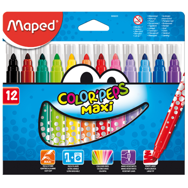 Maped Keçeli Boya Kalemi Maxi 12 Renk 846020