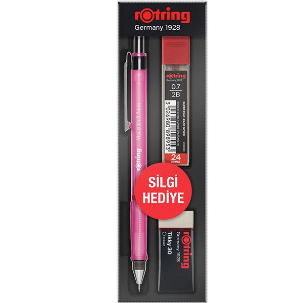 Rotring Okul Seti Visuclick Versatil/Min Silgi 0.7 MM Pembe RO-VK07