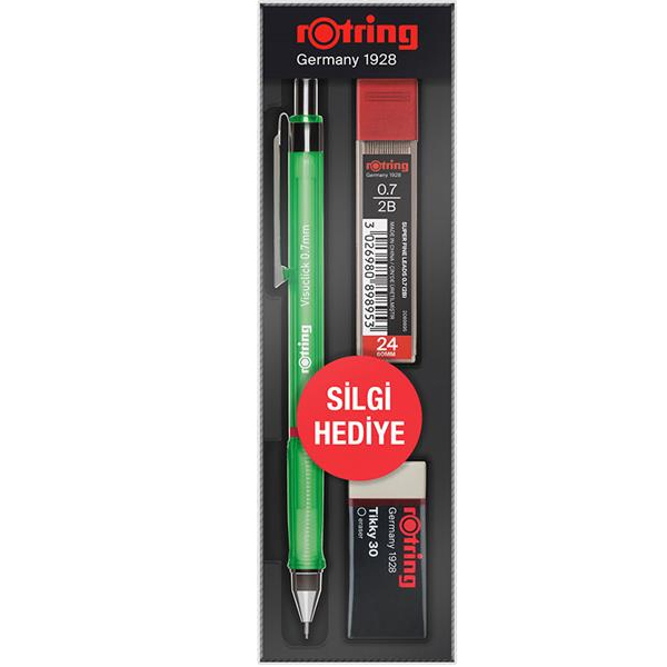 Rotring Okul Seti Visuclick Versatil/Min Silgi 0.7 MM Yeşil RO-VK07