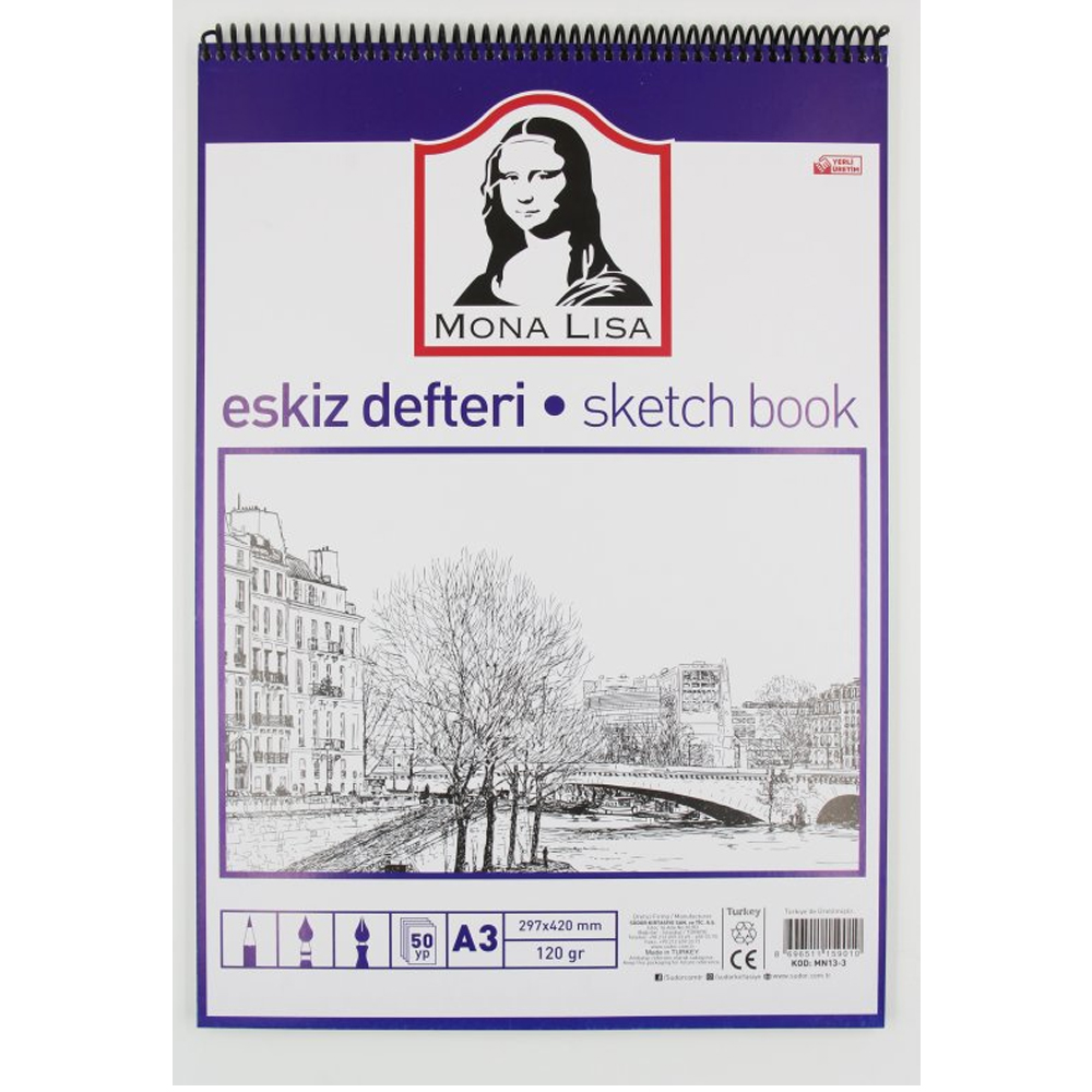 Mona Lisa Eskiz Defteri Telli A3 120 GR 50 YP MN13-3