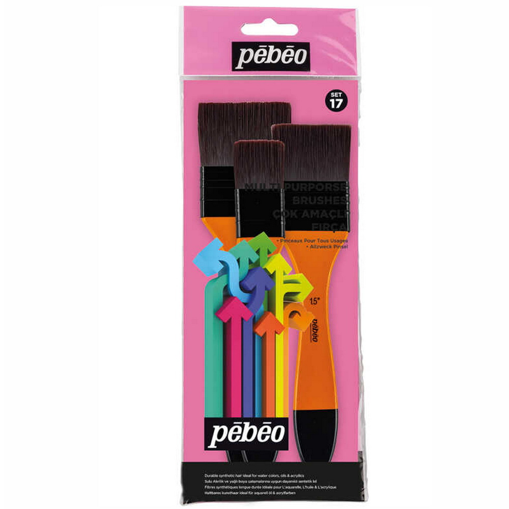 Pebeo Fırça Seti Zemin Fırçası Sentetik Kıl 3 Lü