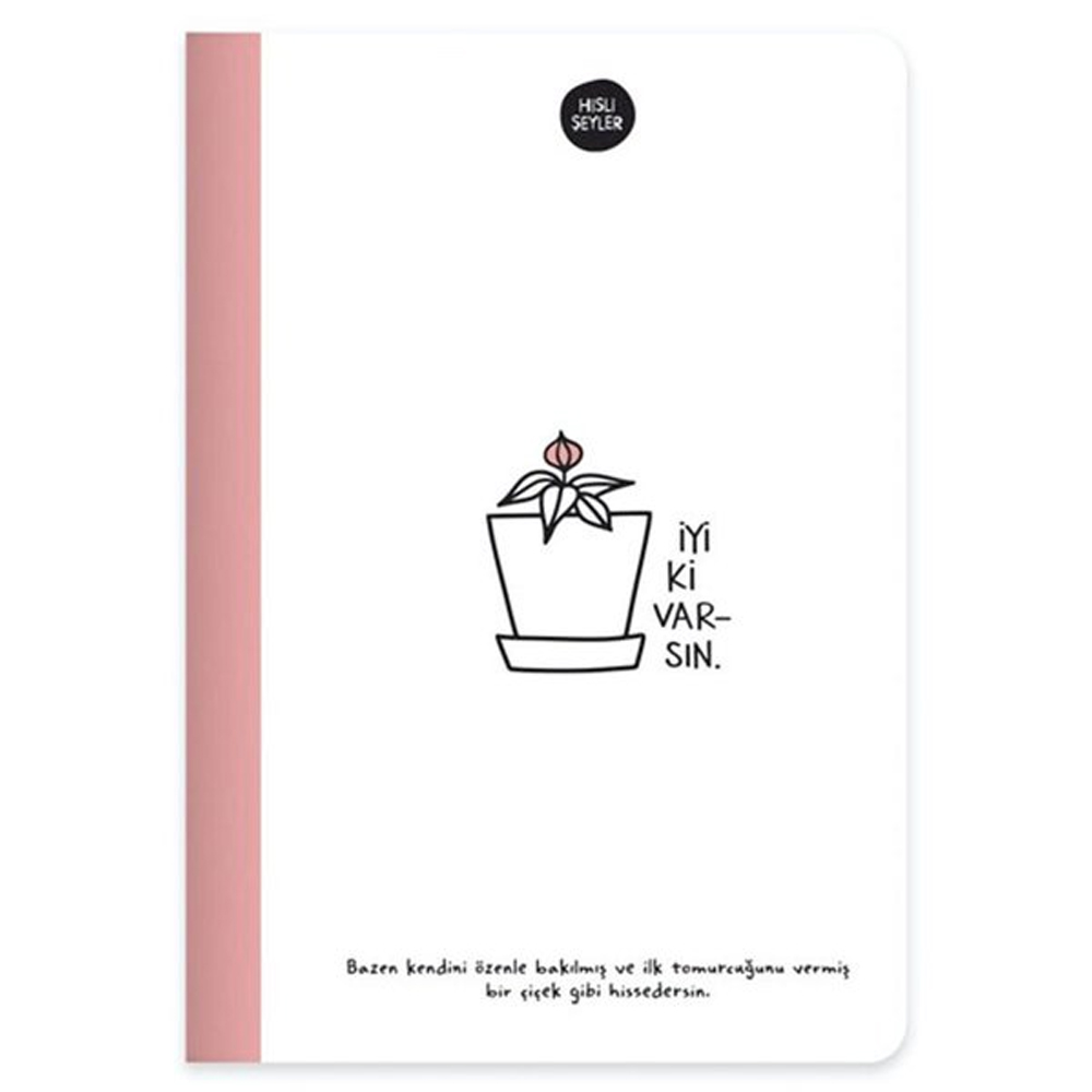 Keskin Color Sert Kapak Cilt Defter Hisli Şeyler 14x20 64 YP Çizgili İyi Ki Varsın