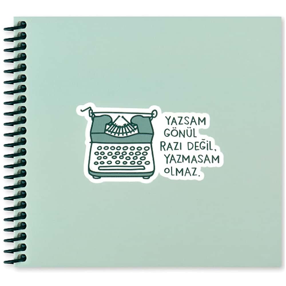 Keskin Color Sticker Defter Hisli Şeyler 16x15 50 YP Çizgili Stickerli Defter Yazsan Gönül Razı Değil Yazmasam Olmaz