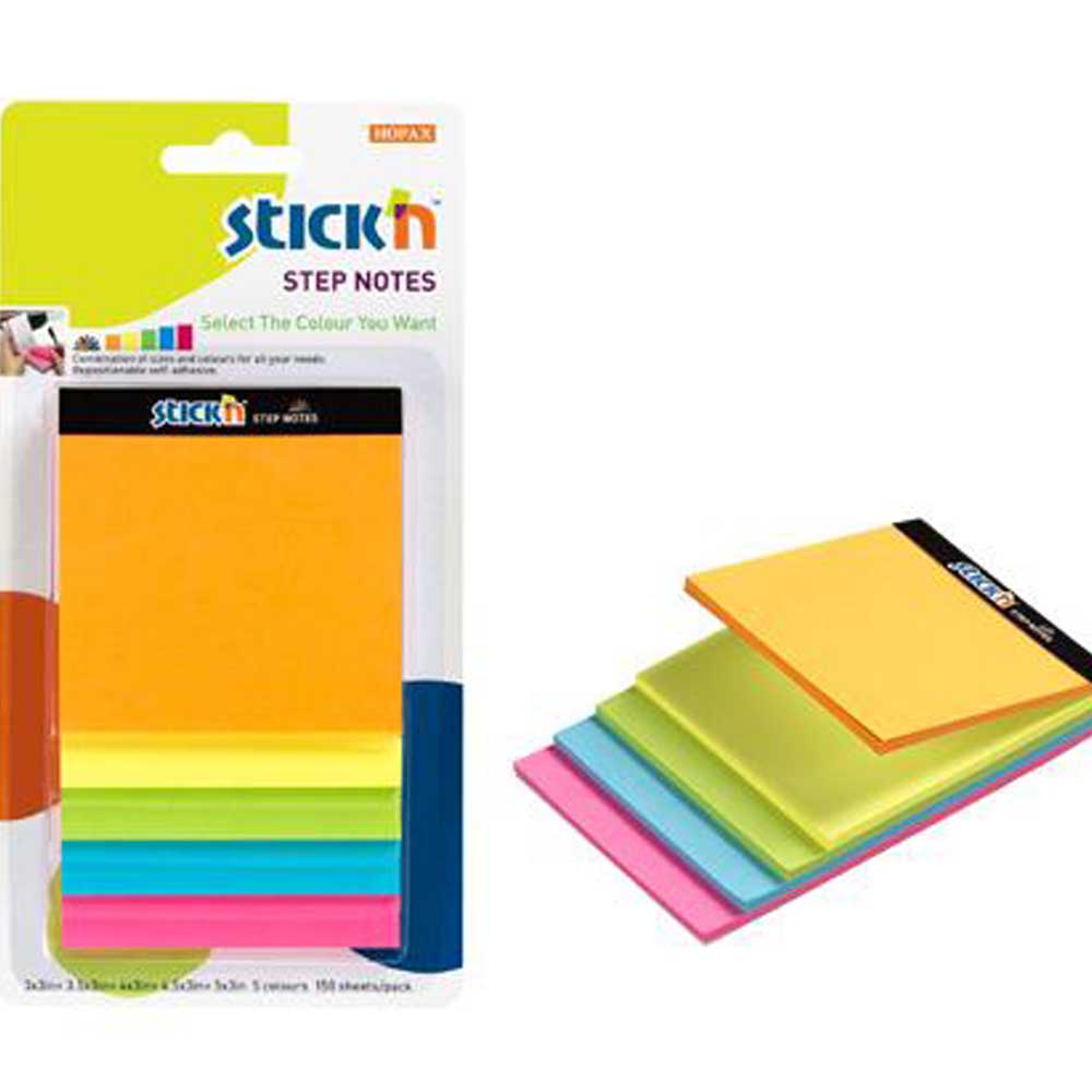 Hopax Stickn Yapışkanlı Not Kağıdı Magıc Küp 5 Neon Mıx Renk 150 YP 21423
