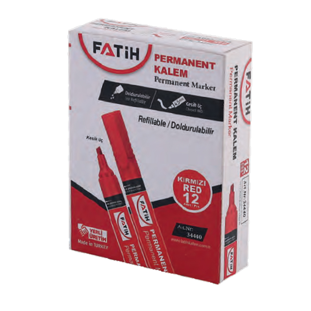 Fatih Markör Permanent Kesik Uç Kırmızı 3440