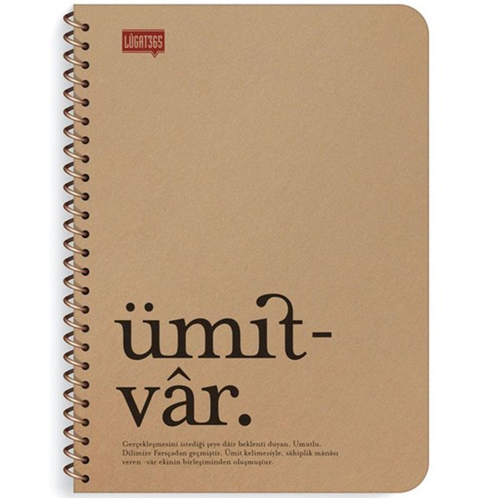 Lugat365 Kraft Kap.Spr Defter Ümitv 16x22 80 YP Çizgili 500214-99