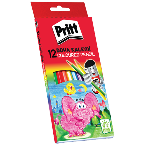 Pritt Kuru Boya Karton Kutu Tam Boy 12 Renk 1219734