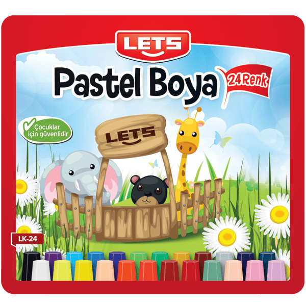 Lets Pastel Boya Çantalı Köşeli 24 LÜ LK-24