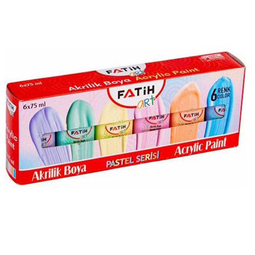 Fatih Akrilik Boya 75 ML 6 Renk Pastel 6 Lı 55510