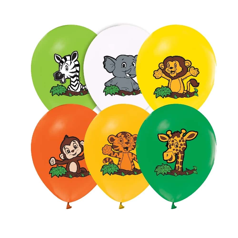 Balonevi Balon 4+1 Safari Baskılı 12" 8 Li