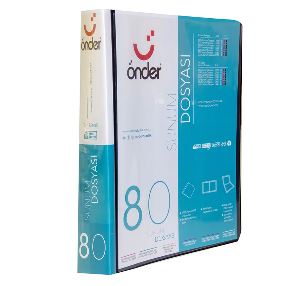 Önder Katalog (Sunum) Dosyası Ön Cepli PP 80 Li Siyah 1280-3