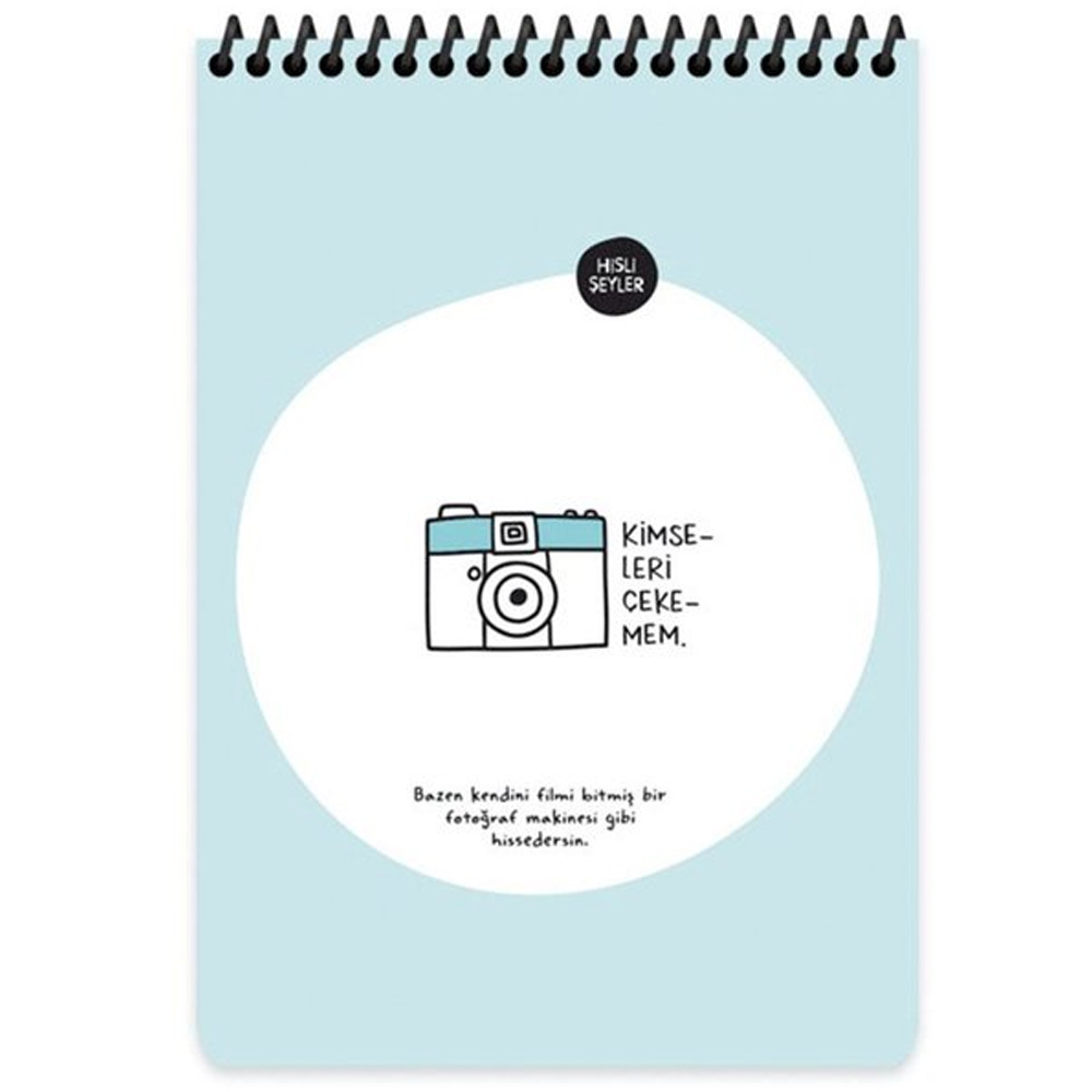 Keskin Color Hisli Şeyler A5 80 YP Çizgili Üstten Spiralli Karton Kapak Not Defteri - Kimseleri Çekemem