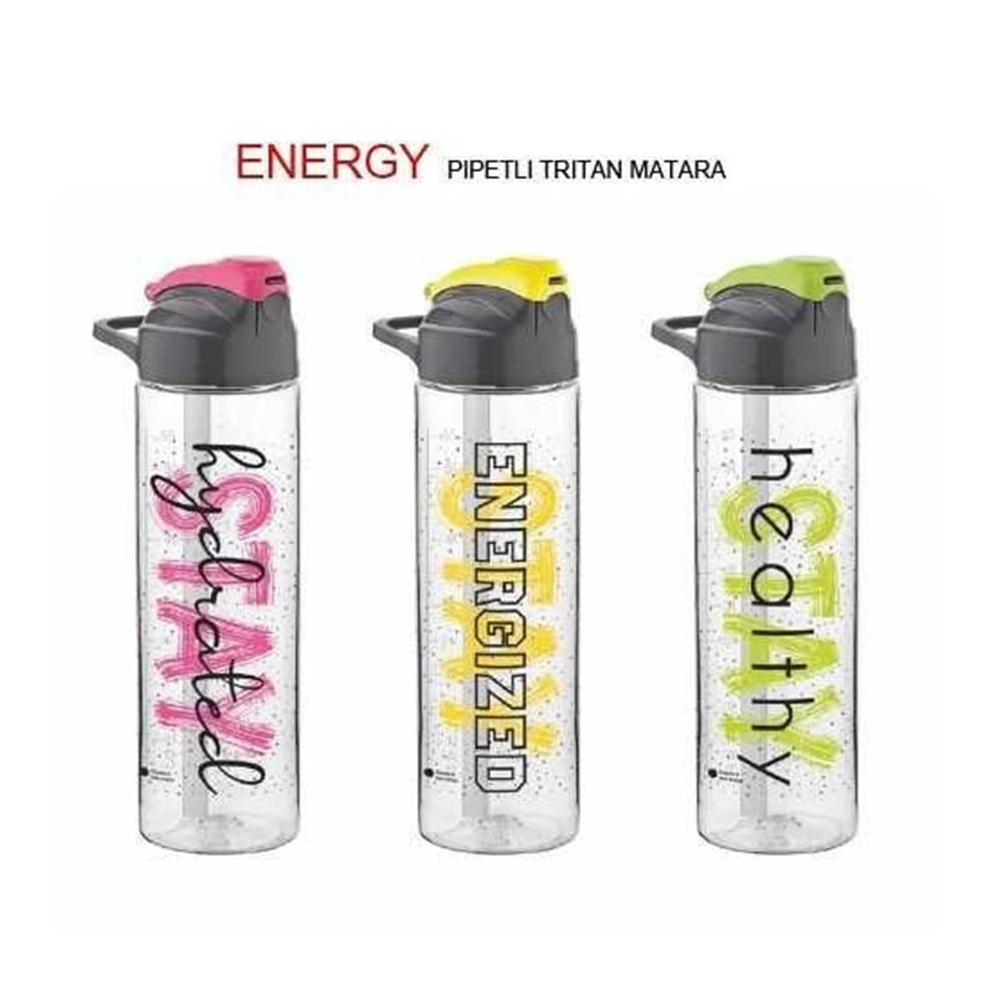 Gıpta Matara Energy Pipetli Desenli Tritan 630 CC K7525