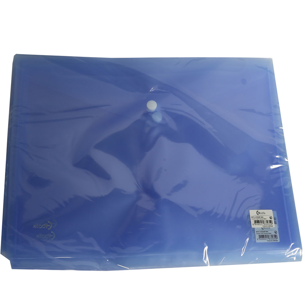 Bafix Çıtçıtlı Zarf Dosya A4 Mavi BFX-U1120P-MA
