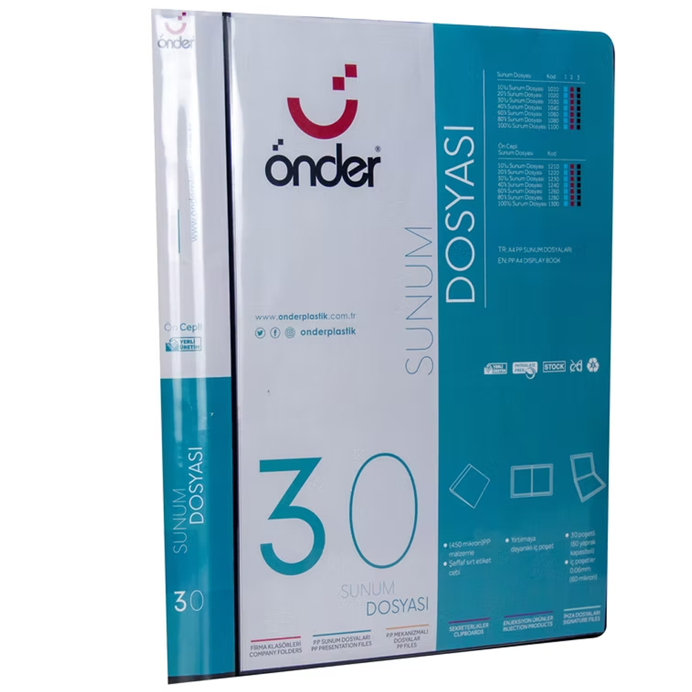 Önder Katalog (Sunum) Dosyası PP Ön Cepli 30 Lu Siyah 1230-3