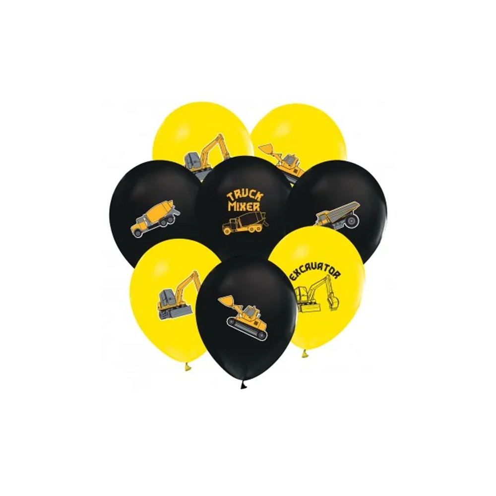 Balonevi Balon 4+1 İnşaat Baskılı 12" 8 Li