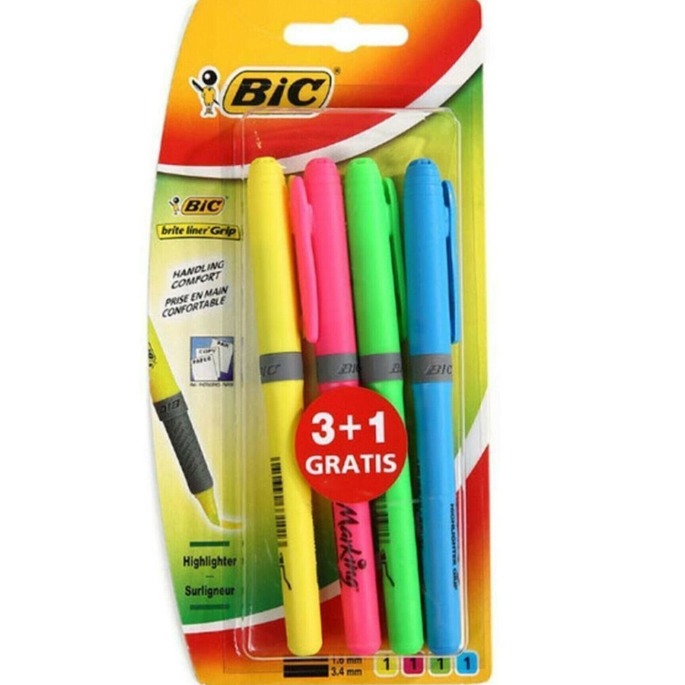 Bic Fosforlu Kalem Grip 4 Lü Blister 951473