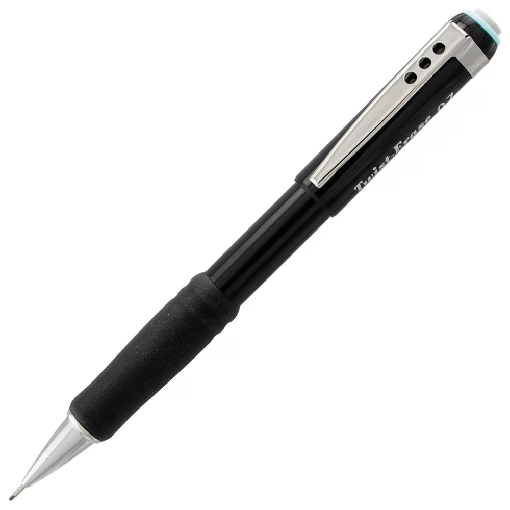 Pentel Versatil Kalem Twıst Metal Klipsli Büyük Boy Silgili 0.7 MM QE517-AX