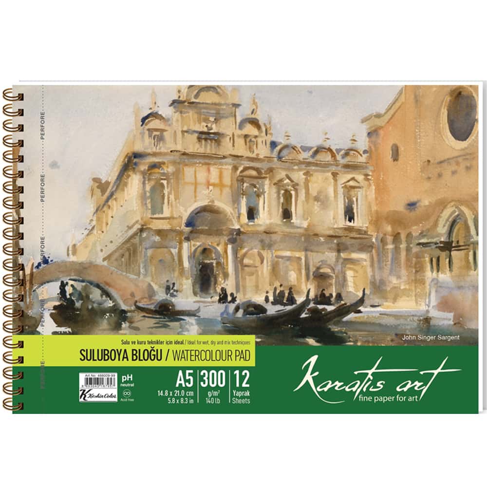 Karatis Suluboya Blok Spiralli Art 300 GR A5 12 YP 488009-99