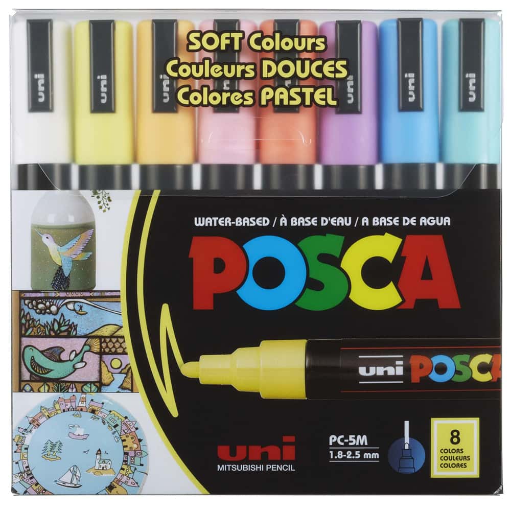 Uni-Ball Posca 1.8-2.5 Su Bazlı Poster Markörü Sotf Renk 8 Li PC-5M/8C