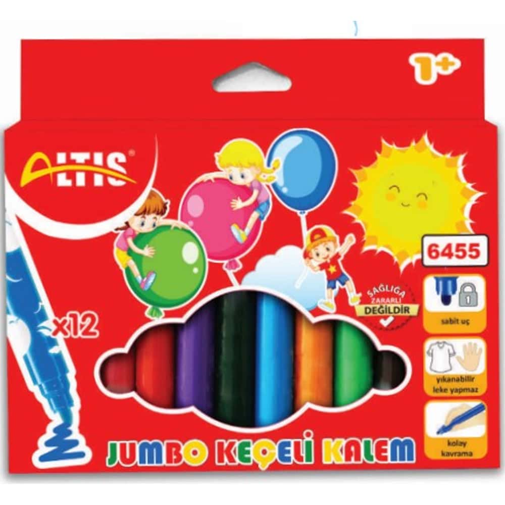 Altis Keçeli Kalem Seti Jumbo 12 Li 6455